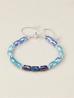 Stretch Adjustable Blue Beaded Bracelet